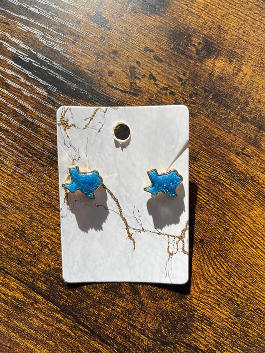 Mini blue Texas earrings