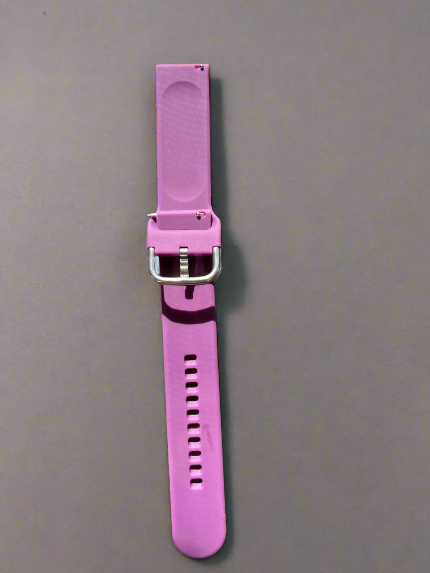 Pink silicone Apple Watch band