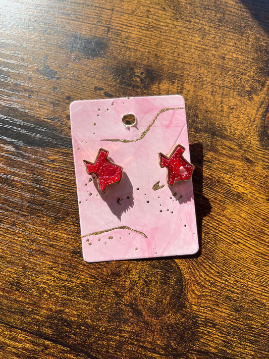 Mini red Texas Earrings