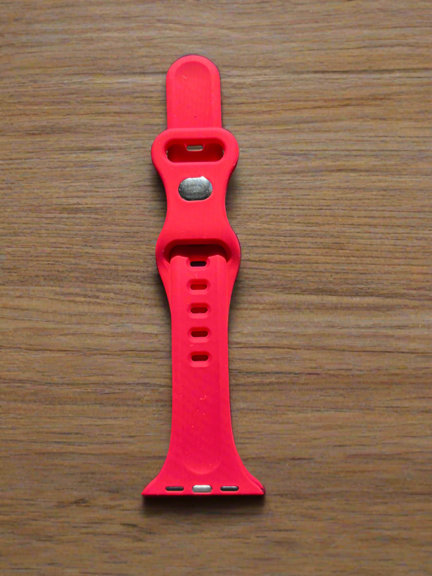 Hot pink silicone Apple Watch band