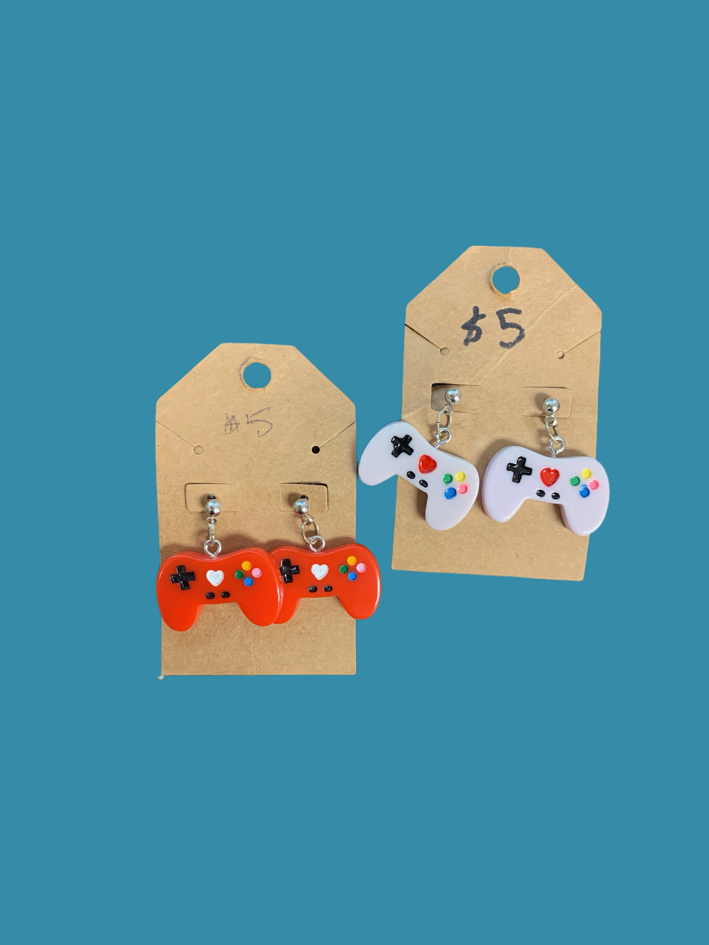 Gaming controller dangle earrings