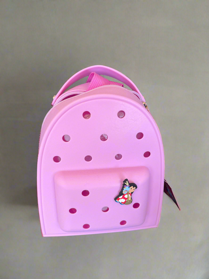 Pink Lilo and stitch Croc backpack