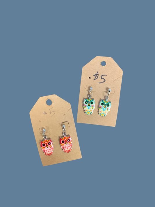 Owl dangle earrings