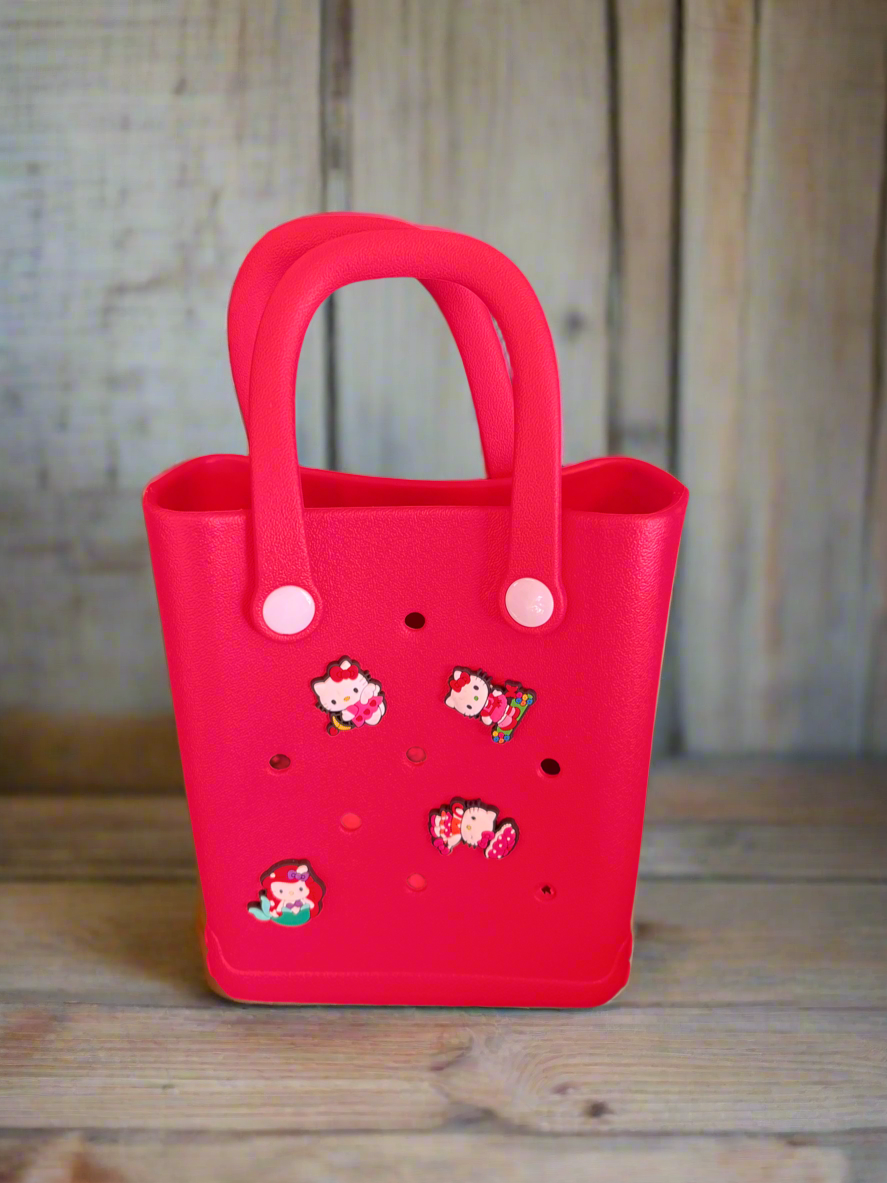 Red yellow kitty croc bag