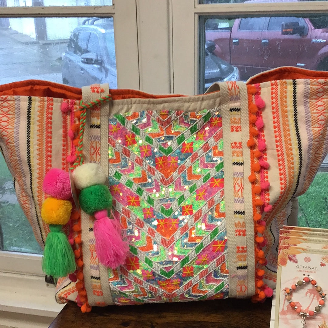 Tote orange green