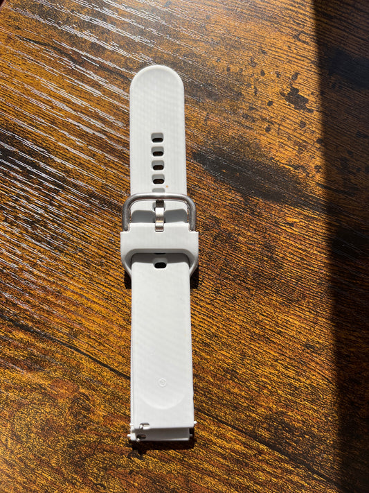 White silicon Apple Watch band