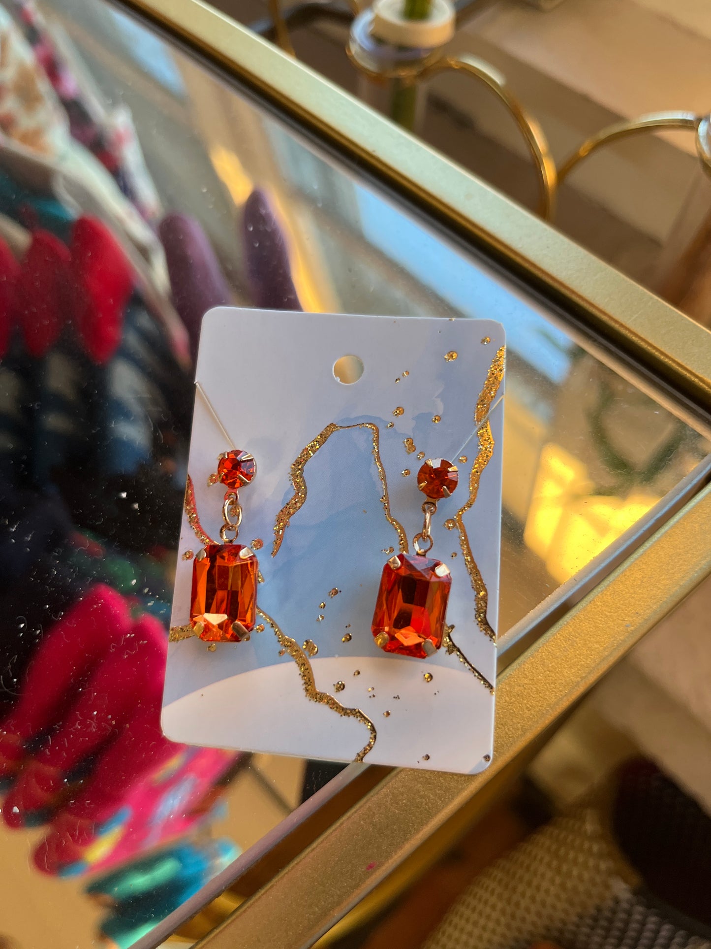 Orange Jewel earrings