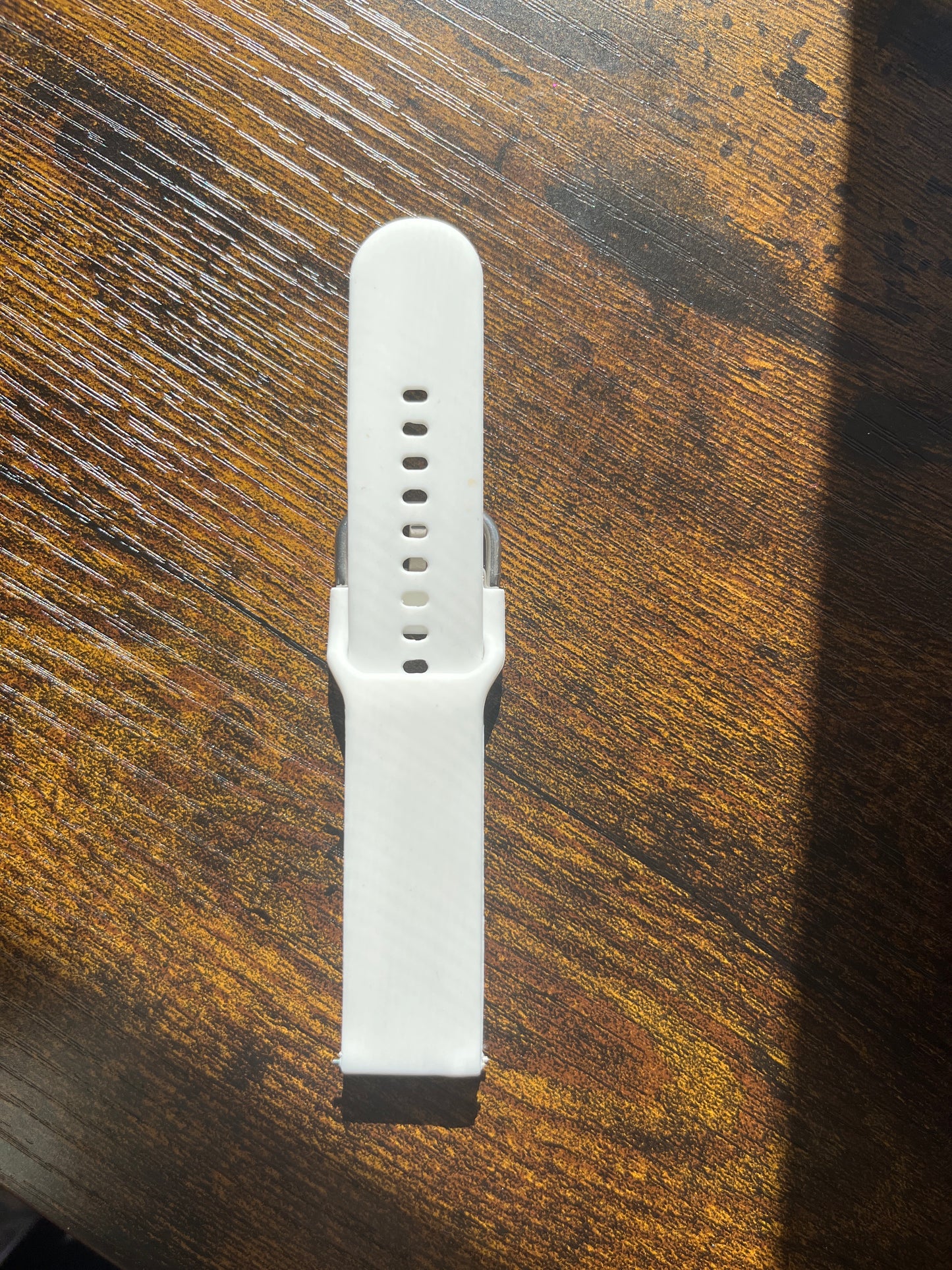 White silicon Apple Watch band