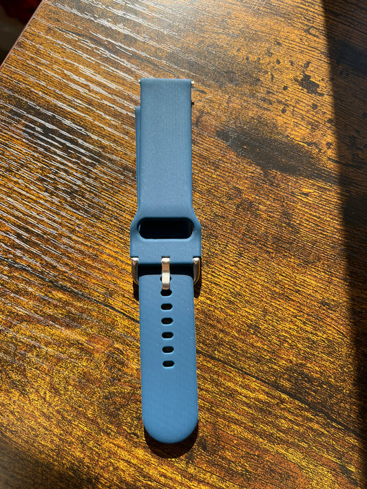 Blue silicone Apple Watch band