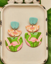 Palm Beach Triple Clay Earrings